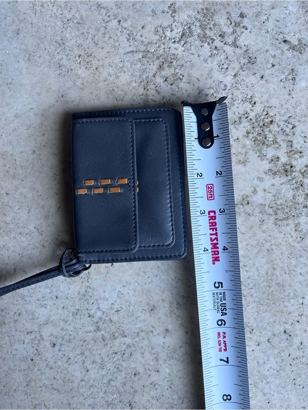 HOBO Navy Leather Badge Holder Lanyard with Floral Lining and Snap Compartment